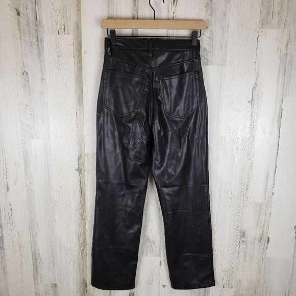 Abercrombie & Fitch 90's Vegan Leather Jeans Sz 26 - Picture 3 of 6